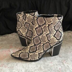 Snake Print Ankle Bootie